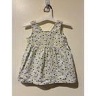 Vintage Mc Kids Baby Girls Floral Button Back Cotton Dress 18m Blue Yellow 90s