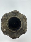 Antique Victorian Cast Iron Candlestick Ornate Brass Bronze Plated Baroque 19thc