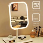 Rechargeable Led Makeup Mirror With Storage Base      Touch Control Vanity Mirror
