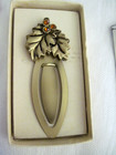 Lot Of 3 Vintage Metal Bookmarkers Cat  Holly Leaves  Grecian Column