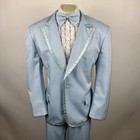 Vtg Tuxedo Suit Mens 52 Jacket 42 33 Pants Vest 2xl 70s 80s Disco Prom Wedding