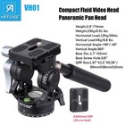 360   Panoramic Tripod Head Fluid Pan Tilt Head Compact Camera Video Head Handle