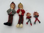 Vintage Elf Figures Lot Of 4 Japan Pixie Elves Christmas Decor