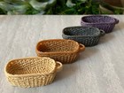 Miniature Dollhouse Fairy Garden Accessory Set 4 Oval Baskets   Buy 3 Save  6