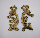 2antique French Ormolu Brass Plated Furniture Pediment mount Hardware Decoration