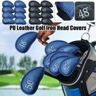 8pcs Pu Leather Golf Iron Head Covers Universal Waterproof Durable Protector 