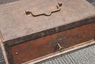 Antique Iron Strongbox Metal Gothic Strong Box Safe W  Key Stagecoach Railroad