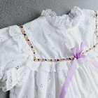 Vintage Girls 24m White Eyelet Dress Purple Accent Bellisimo Sheer