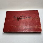 Pressman Toy Parlor Dominoes Game Vintage Look 2016 Distressed Wood Box Retro
