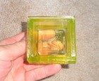 Vintage Yellow Pages Glass Paper Clip Holder Container Advertising Vaseline