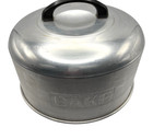 Mcm Kromex Aluminum Cake Carrier Holder Locking Lid Handle 11  Diameter Vintage