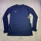 Nike Mens Dri-fit Long Sleeve Soccer Training Jersey Navy Blue Size Medium Nwt