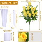 Artificial Cemetery Flowers  Grave Memorial Flowers With Vase rose Yellow 