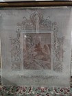 Architectural Salvage Large Antique Etched frosted Glass Window