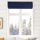 Thermal Room Darkening Fabric Roman Shades Color Navy Size 29 5  W X 60  H