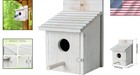 Outdoor Wooden Birdhouse With Perch - Weather-resistant Garden Decor