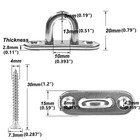 Termath 12 Pcs 304 Stainless Steel Pad Eye Hooks screw Hooks 1 8 Sliver