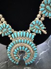 Zuni Turquise Squash Blossom Jack Weekoty Stamped Jw