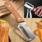 1-3pcs Stainless Stee Wooden Handle Functional Peeler For Kitchen Veggie Fruit