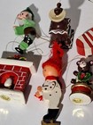 10 Vintage Wood Christmas Ornaments
