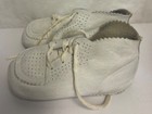 Vintage White Painted Laced Baby Shoes