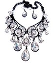 Clear Crystal Choker Rhinestone Necklace Earring Set Bridal Prom Pageant