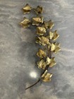 Vtg Mcm Brass Ivy Wall Hanging Art Set Of 2 Decor Mid Century Modern Gold Toned