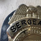 Vintage Private Security Sergeant Shield Badge Gold Tone Eagle Top Serial 88578