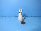 Hagen Renaker-white Cat Looking Back Ceramic Figurine-has Added Collar-used