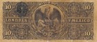 Mexico  10  Pesos  7 1 1909  Series E  Circulated Banknote Nyr