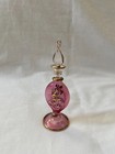 1 Egyptian Glass Perfume Bottle Gold Flower Accent Hand Blown 4 5    256