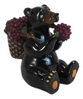 Animal World Black Bear Berry Picking Farmer Resin Figurine Home Decor