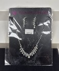 Necklace   Earrings Set  Glass Rhinestone plastic imitation Rhodium-plated Brass
