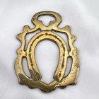 Brass Horse Medallion Vintage English Horseshoe Good Luck Ornate Parade Harness