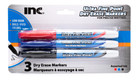 Inc  Ultra Fine Point Dry Erase Low Odor Markers Black  Blue  Red