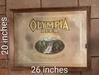 Vtg  20x26 Inch Framed Smoked Glass Olympia Beer Served Here Advertising Mirror 