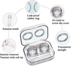 4 Pack Flip Top Clear Contact Lens Case Travel Kit  Cute Contact Case Holder Wit