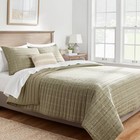 Full queen Flannel Windowpane Quilt Dark Green - Threshold