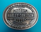 Harley Davidson Belt Buckle B   S Genuine Motor Oil 5 Gallon Finest Quality 