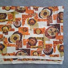 Vintage Mid-century Modern Barkcloth Fabric - 7  Yards - Retro Orange   Brown 