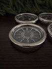 Vintage Leonard Italy Silverplate And Crystal Coasters  Set Of 4 Preowned