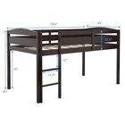 Costway Twin Low Loft Bunk Junior Bed Bedroom Wooden Guard Rail Ladder