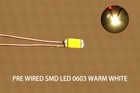 20pcs Pre-wired Micro 0 1mm Copper Wire Warm White Smd Led 0603 Lights Resistor