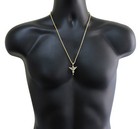 14k Gold Plated Messenger Angel Pendant Icy Cz 24  Rope Chain Hip Hop Necklace