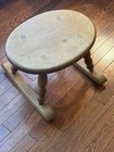 Vintage Solid Wood Rocking Stool  Ottoman Country Farmhouse Rustic Grandma Core