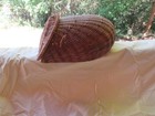 Vintage Possum Belly Wicker Fishing Creel Middle Hole Unknown Maker