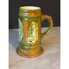 Vintage 1969 Garren Old Salem North Carolina Ceramic Beer Stein Mug Green Brown