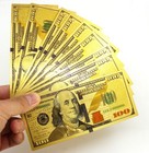Wholesale 100 Pcs Gold Dollar  100 Paper Money Banknote Collection Craft Game