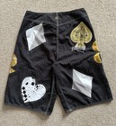 Y2k Billabong Taj Burrow Boardshorts Vintage Playing Cards Surf Size 28 Black