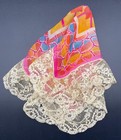 Vintage Silk Lace Handkerchief Hankie 1920s Art Deco Chiffon